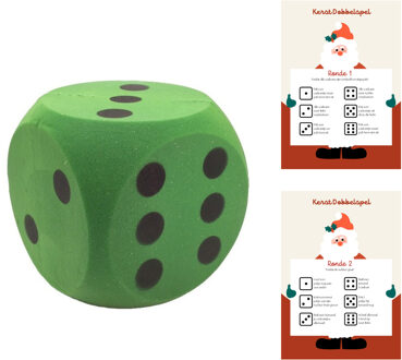 T&F Creations Kerstspel set - dobbelspel - incl foam dobbelsteen - groen