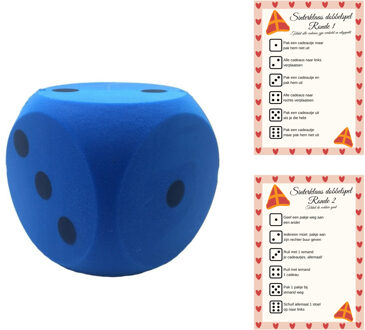 T&F Creations Sinterklaasspel set - dobbelspel - incl foam dobbelsteen - blauw