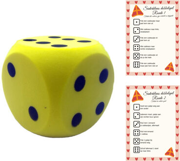 T&F Creations Sinterklaasspel set - dobbelspel - incl foam dobbelsteen - geel