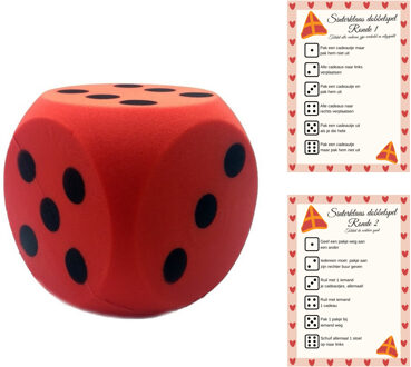 T&F Creations Sinterklaasspel set - dobbelspel - incl foam dobbelsteen - rood