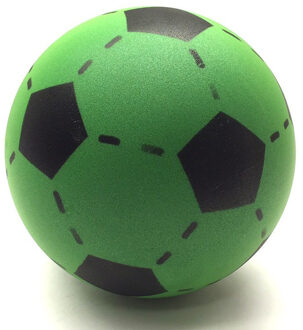 T&F Creations Softbal foam - 3x - voetbal print - groen - zacht - 20 cm - speelgoed ballen