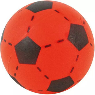 T&F Creations Softbal foam - voetbal print - rood - zacht - 20 cm - speelgoed ballen