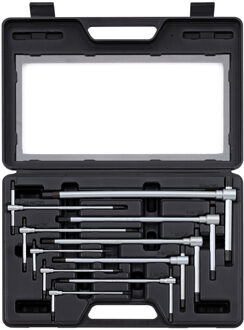 T-greep sleutelset inbus 3-weg met schuifgreep 10-dlg. 601014