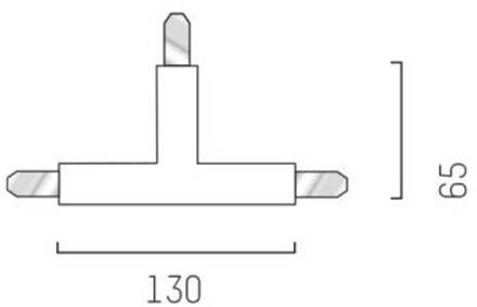 T-koppeling voor Volare 2-fasen railsysteem, wit