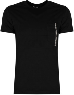 T-Rubin T-shirt van katoen met logoborduring Zwart - S