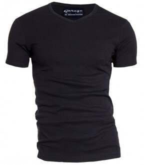 T-shirt 1-pack Semi Body Fit V-hals Zwart (0302N)