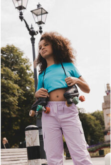 T-shirt aqua blue katoen/modal voor meisjes in de kleur - maat 176 Blauw