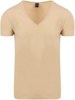 T-shirt Beige Diepe V-hals Vitaru 4 Pack - S,L,XL,M