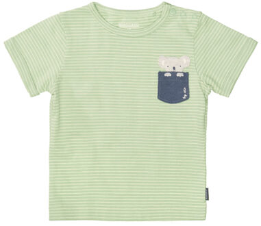 T-shirt donker mint gestreept Groen - 68