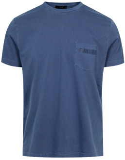 T-shirt Fay , Blue , Heren - 2XL