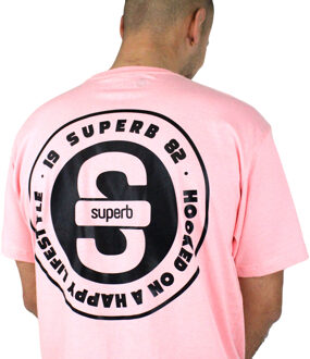 T-Shirt für Herren mit Logoherz SUPERB - maat XL Roze