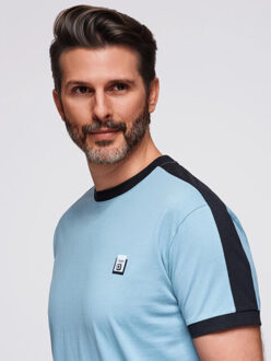 t-shirt heren - met bies Lichtblauw - XL