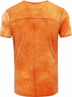 T-shirt in kleur met logo-print in de stijl van Tie Dye Batik - maat 2XL Oranje