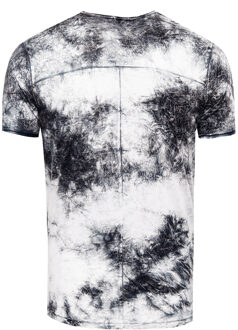 T-shirt in kleur met logo-print in de stijl van Tie Dye Batik - maat M Grijs