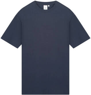 T-shirt korte mouw 662424 struc Blauw - L