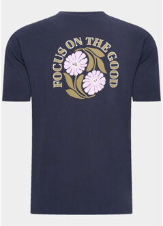 T-shirt korte mouw kegan t-shirt backprint 25308ke03/290 navy Blauw - XXL