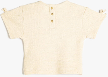 T-SHIRT KORTE MOUW Ronde kraag Korte mouw T-shirt Ecru