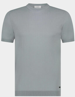 T-shirt korte mouw wake knitted t-shirt 25108wa35/939 dusty grey Grijs - XXL