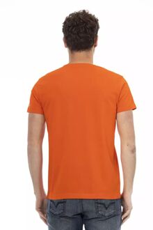 T-shirt Kunstprint Korte Mouwen - maat L Oranje