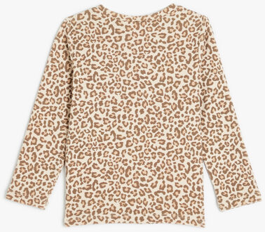 T-SHIRT LANGE MOUW Ronde kraag Lange mouw T-shirt Beige