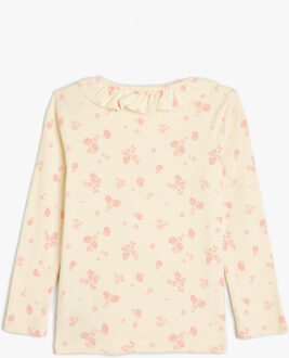 T-SHIRT LANGE MOUW Ronde kraag Lange mouw T-shirt Beige