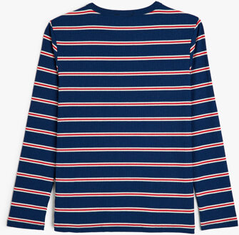 T-SHIRT LANGE MOUW Ronde kraag Lange mouw T-shirt Blauw