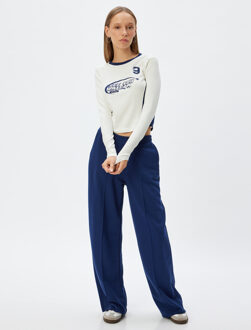 T-SHIRT LANGE MOUW Ronde kraag Lange mouw T-shirt Ecru