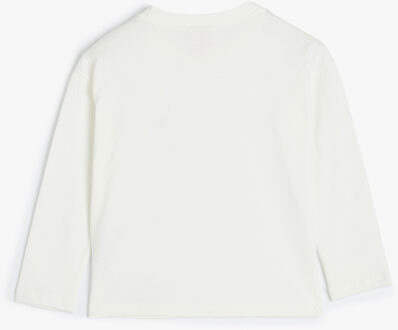 T-SHIRT LANGE MOUW Ronde kraag Lange mouw T-shirt Ecru