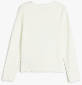 T-SHIRT LANGE MOUW Ronde kraag Lange mouw T-shirt Ecru