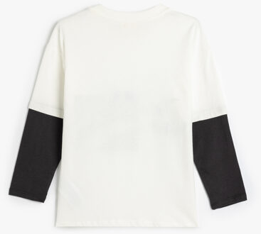 T-SHIRT LANGE MOUW Ronde kraag Lange mouw T-shirt Geel