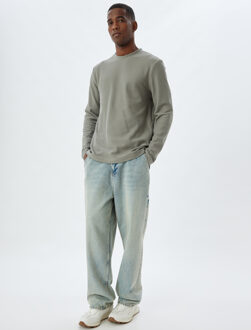 T-SHIRT LANGE MOUW Ronde kraag Lange mouw T-shirt Grijs