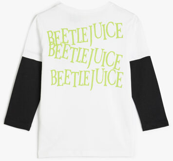 T-SHIRT LANGE MOUW Ronde kraag Lange mouw T-shirt Wit