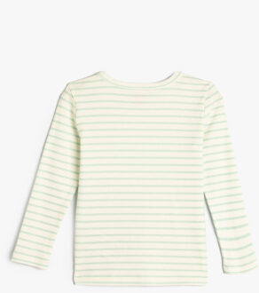 T-SHIRT LANGE MOUW Ronde kraag Lange mouw T-shirt Wit