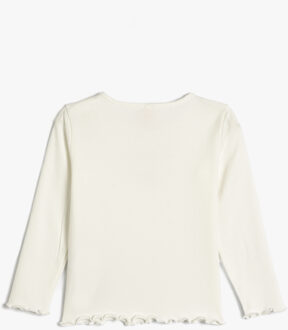 T-SHIRT LANGE MOUW Ronde kraag Lange mouw T-shirt Wit