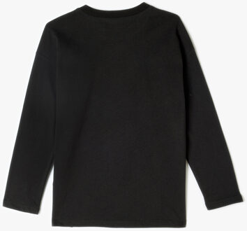 T-SHIRT LANGE MOUW Ronde kraag Lange mouw T-shirt Zwart