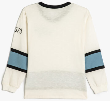 T-SHIRT LANGE MOUW V-kraag Lange mouw T-shirt Wit