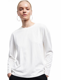 T-SHIRT LS Lang t-shirt met ronde hals en lange mouwen Ecru