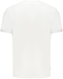T-shirt - Mannen - wit/donker blauw