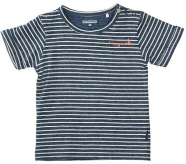 T-shirt marine gestreept Blauw - 68