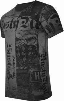T-shirt met American-Skull Westside Gang Banger-print Donkergrijs - S