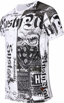 T-shirt met American-Skull Westside Gang Banger-print Wit