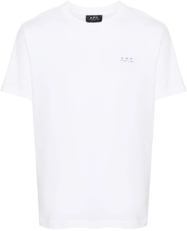 T-shirt met bedrukt logo A.p.c. , White , Heren - Xl,L,S