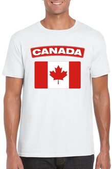 T-shirt met Canadese vlag wit heren 2XL