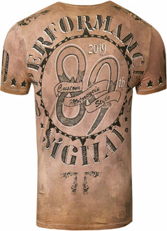 T-shirt met een was met schedelprint Camel