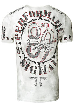 T-shirt met een was met schedelprint Wit - XL