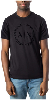 T-shirt met flock logoprint Zwart