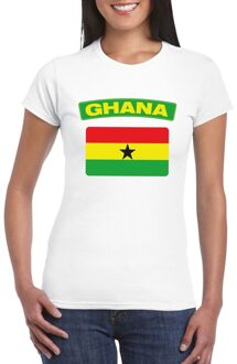T-shirt met Ghanese vlag wit dames 2XL