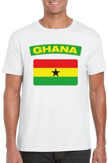 T-shirt met Ghanese vlag wit heren 2XL