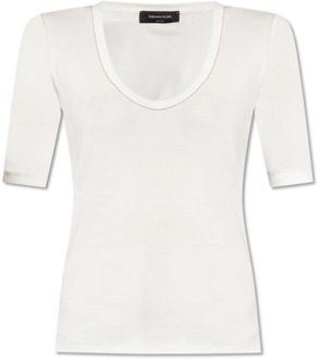 T-shirt met glanzende details Fabiana Filippi , White , Dames - L,M,S,Xs,3Xs,2Xs