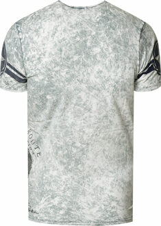 T-shirt met knoopjes aan de zijkant en een logo-print - maat 2XL Grijs